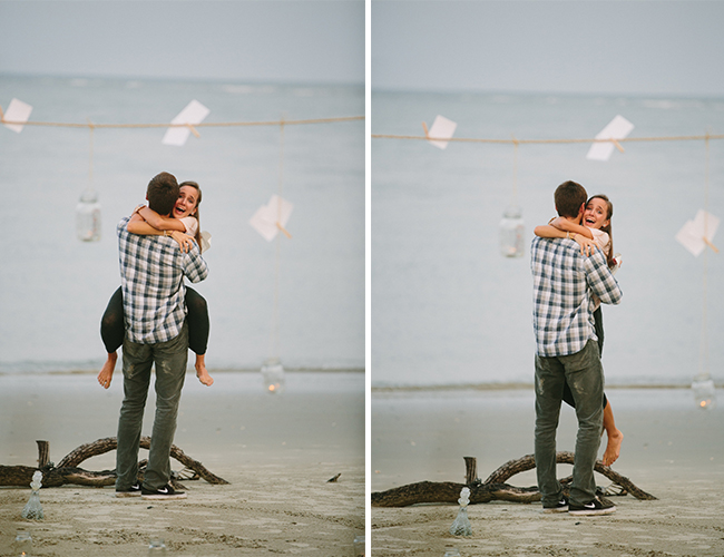 Mason Jar and Photograph Proposal on the Beach - Wedding Blog