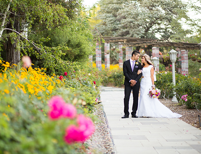 Black and White Backyard Wedding with Pops of Color
