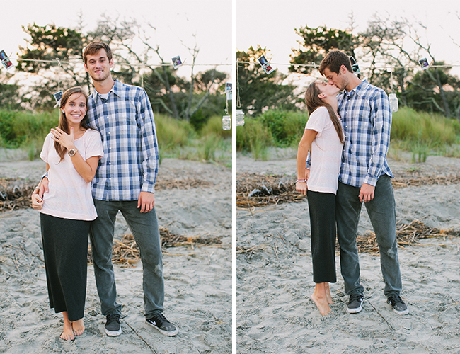 Mason Jar and Photograph Proposal on the Beach - Wedding Blog