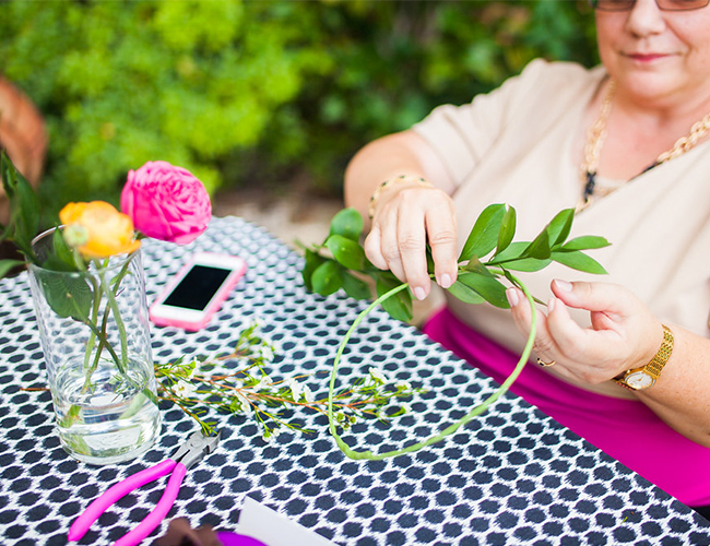 Flower Crown Crafting Bridal Luncheon