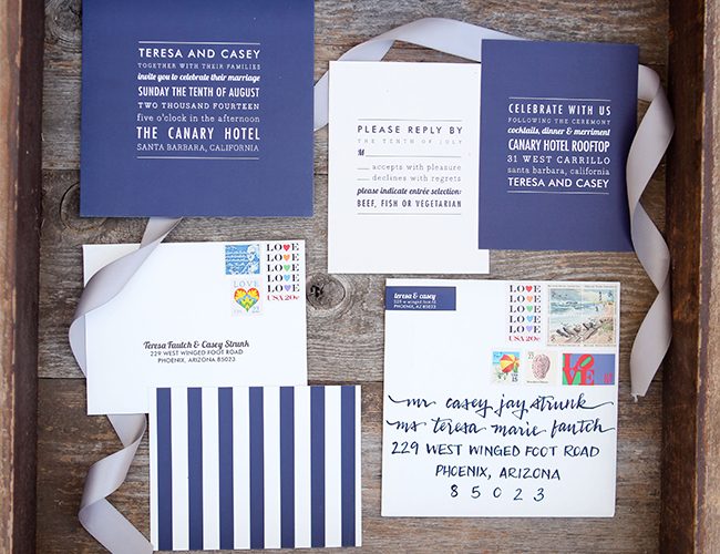 Purple & Navy Santa Barbara Wedding