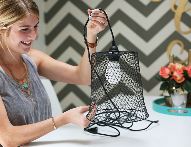 DIY Basket Hanging Light