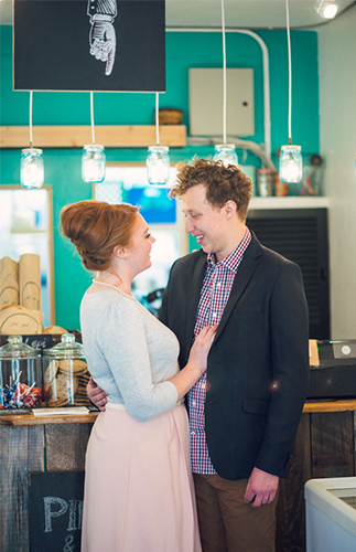 Ice Cream Parlor Engagement Photos