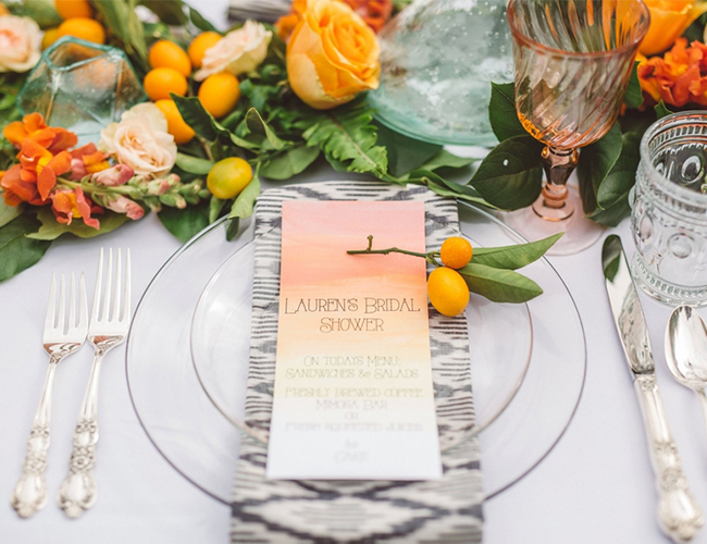 Ombre Orange Brunch Bridal Shower