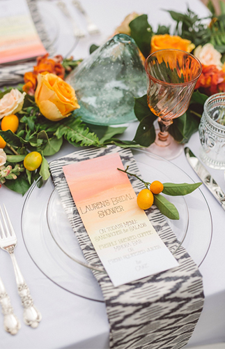 Ombre Orange Brunch Bridal Shower