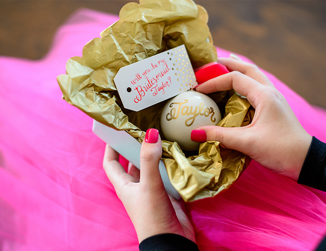 Will You Be My Bridesmaid Christmas Party Inspired by This