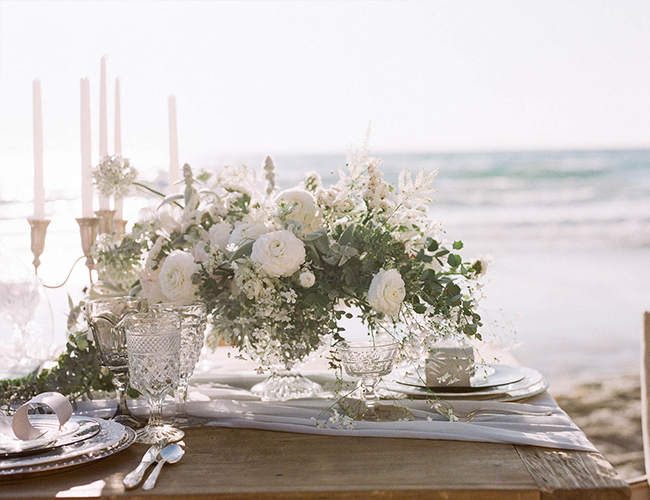 Green & White Seaside Wedding Inspiration - Inspired by This