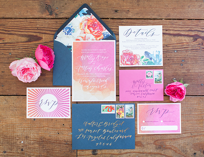 Red & Pink Golden Summer Wedding Inspiration - Inspired by This