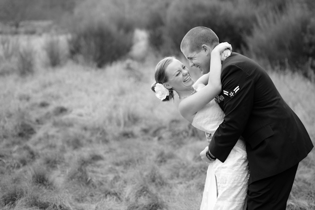 Fall wedding portraits, Air Force wedding, strapless wedding dress