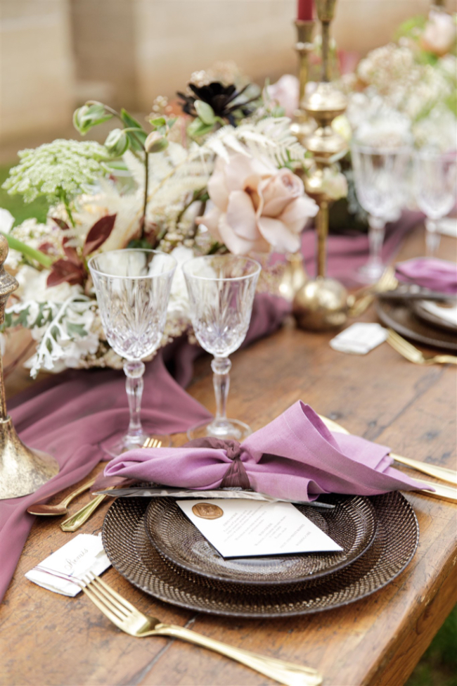 Luxurious & Romantic Burgundy Italian Wedding