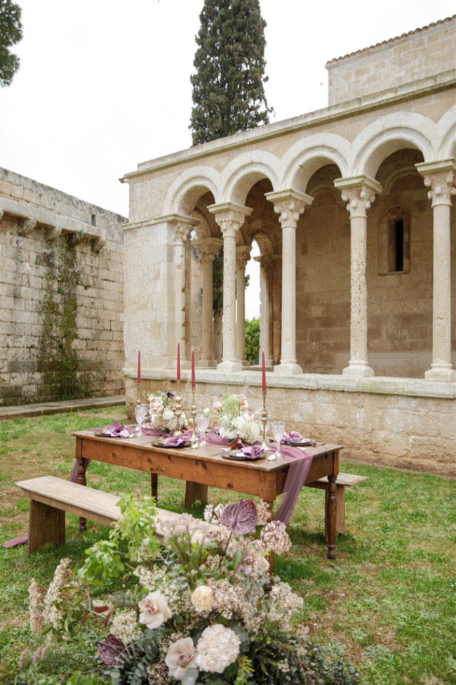 Luxurious & Romantic Burgundy Italian Wedding