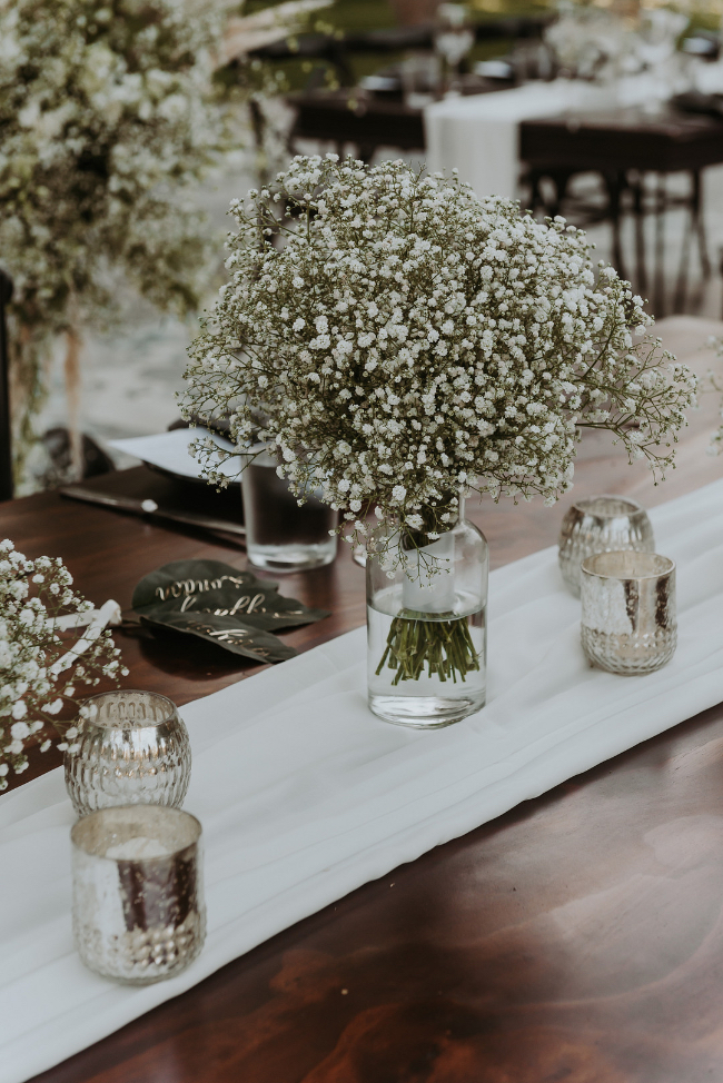 Beautiful Blue & White Baby's Breath-Filled Cabo Wedding
