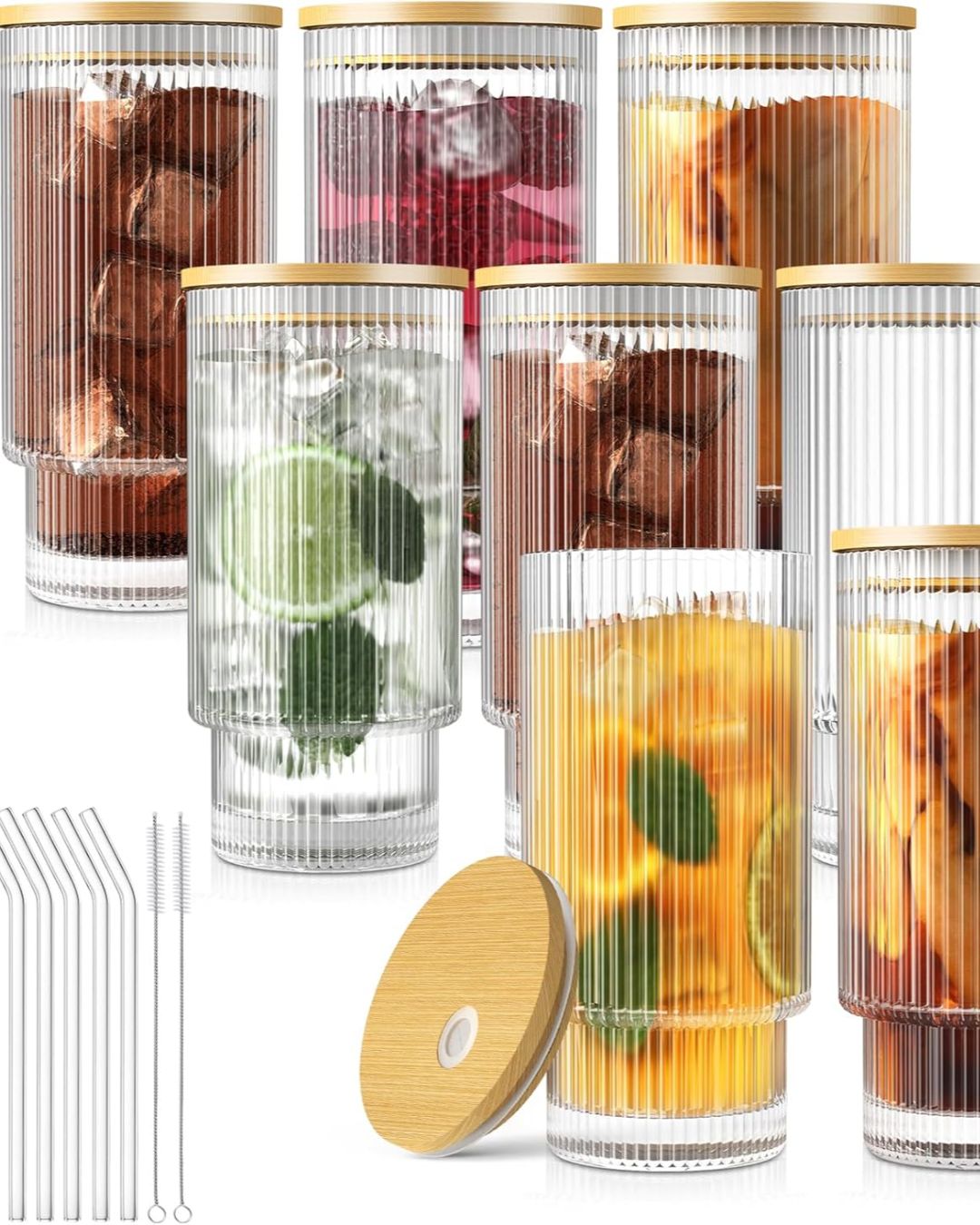 Ribbed Glass Cups - Amazon Kitchen