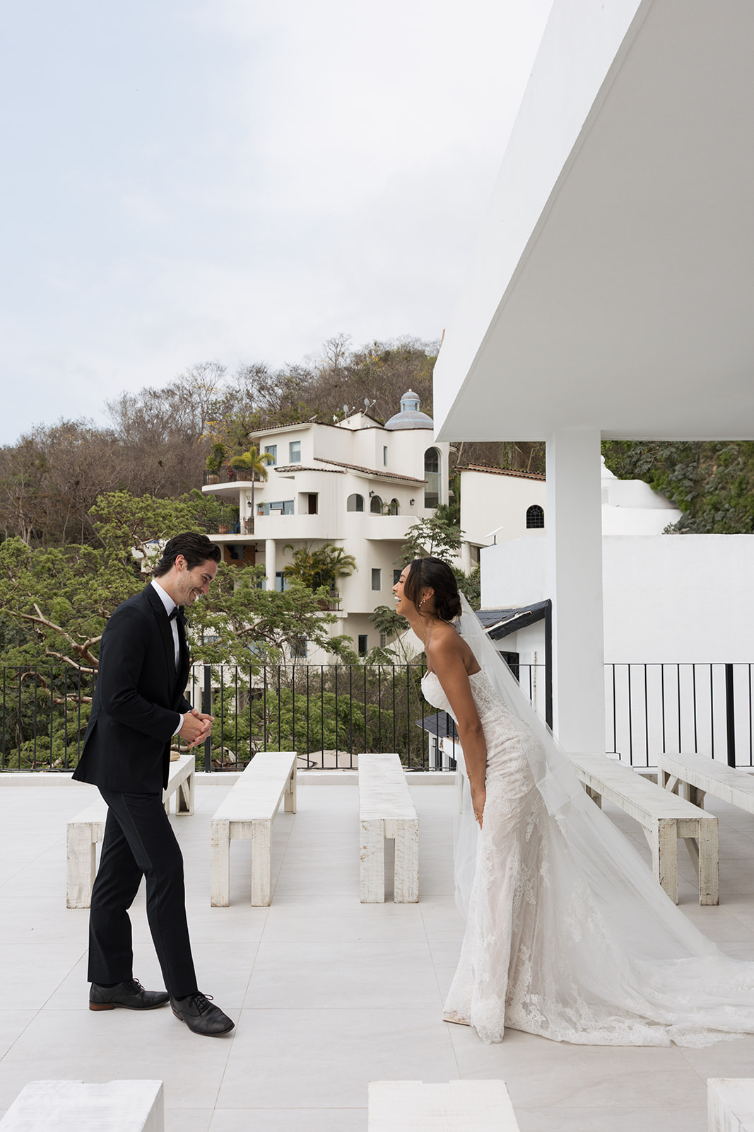An Intimate Oceanfront Wedding in Puerto Vallarta with Coastal Elegance & Sculptural Florals
