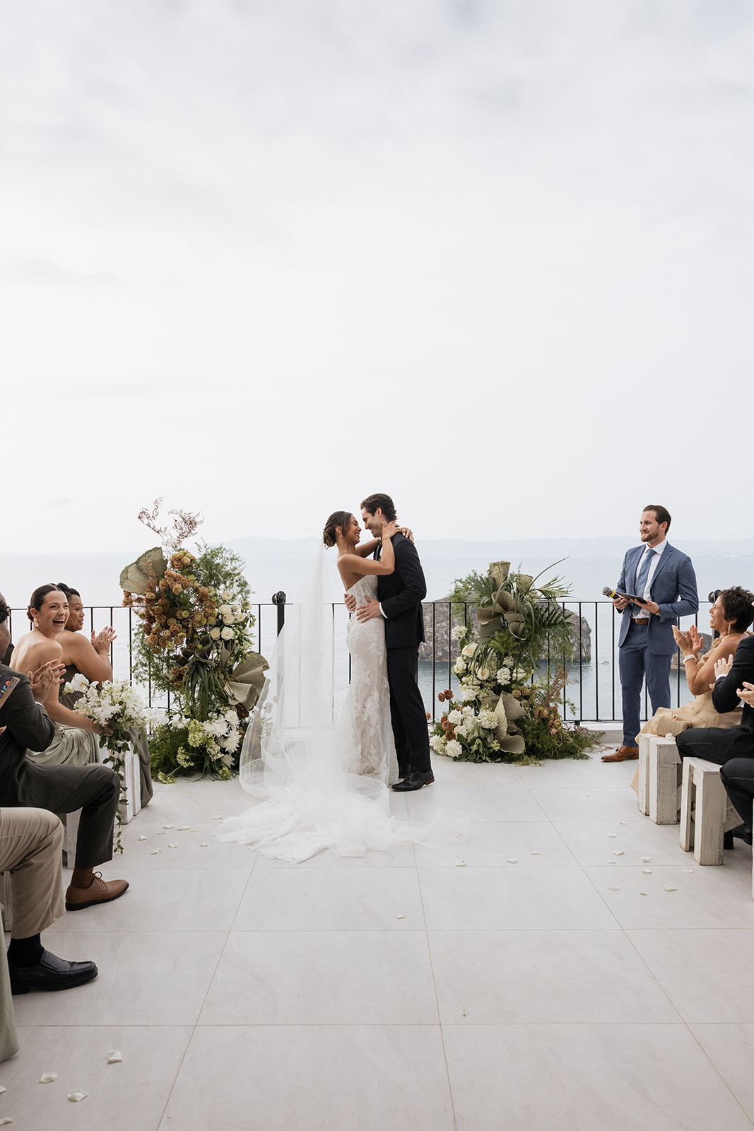 An Intimate Oceanfront Wedding in Puerto Vallarta with Coastal Elegance & Sculptural Florals